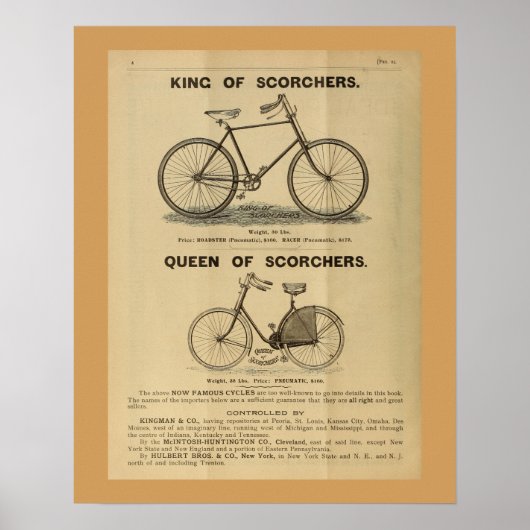 1893  fietsenmagazijn en kunstwerk Poster (Voorkant)