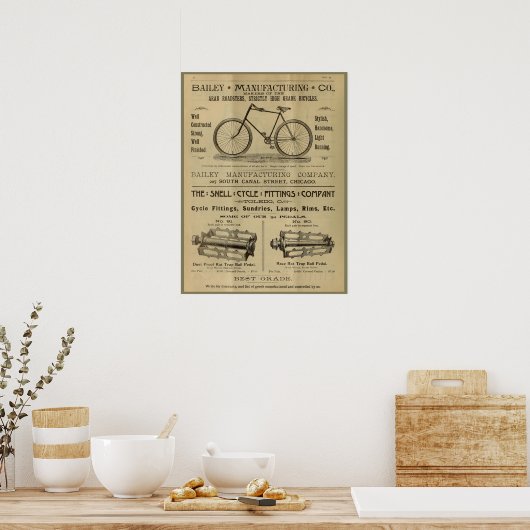 1893  fietsenmagazijn en kunstwerk Poster (Keuken)