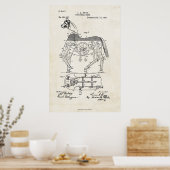 1893 Mechanical Horse Patent Print (Keuken)