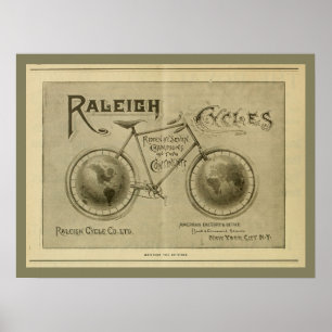 1893  Raleigh Bicycle Magazine Ad Poster