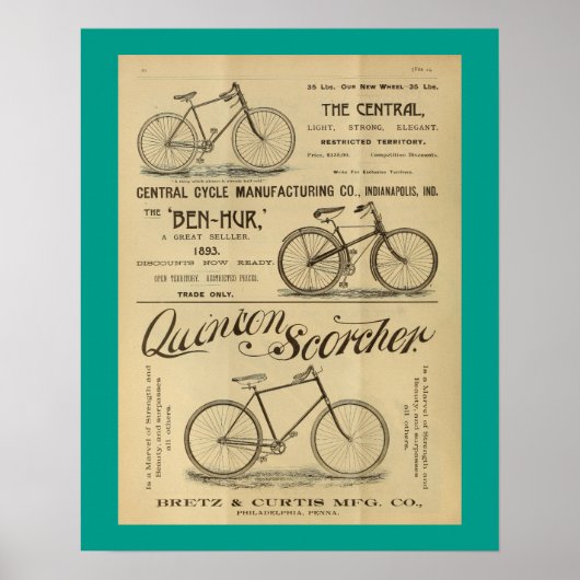 1893 Scorcher Poster voor fietsen en kunstwerken (Voorkant)