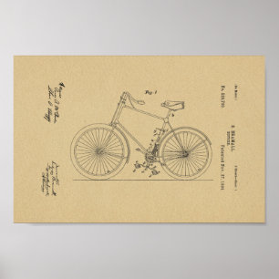 1894 brochure met fietspatroon poster