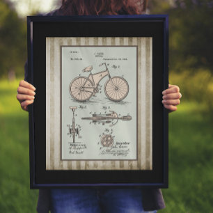  1894 Carr Bicycle Patent Poster
