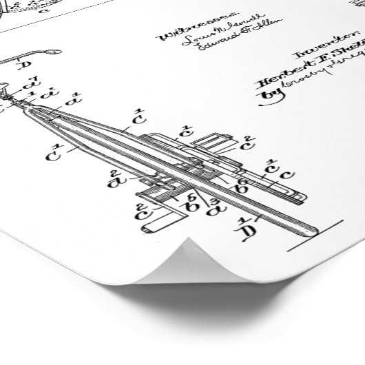 1894 Fietsontwerp voor tandwielaandrijving Kunstaf Poster (Hoek)