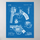 1894 Foehl Pistool Patent Art Drawing Print (Voorkant)