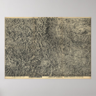 1894 Kaart van de bergen van Colorado, steden en r Poster