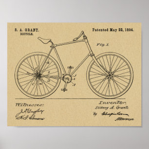 1894 Kettingloze diskettestation - Fietspatroon af Poster