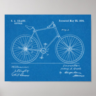 1894 Kettingloze diskettestation - Fietspatroon af Poster