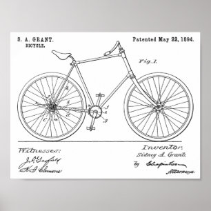 1894 Kettingloze diskettestation - Fietspatroon af Poster