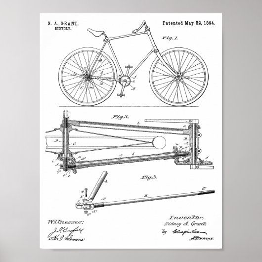 1894 Kunstafdrukken zonder wirwar van fietsen Poster (Voorkant)