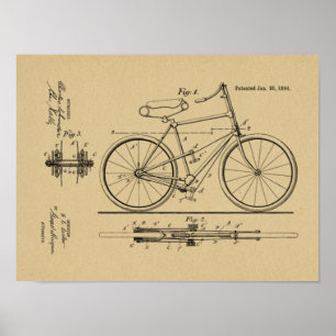 1894 Lever — Speciaal afdrukken voor fietspatronen Poster