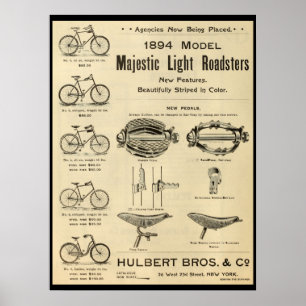 1894 Majestic Light Roadsters Bicycle en Poster