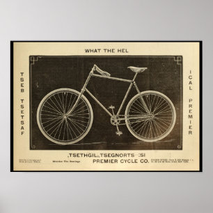 1894 Premier Cycle Co. Bicycle & Art Poster