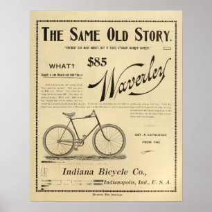 1894 Waverly Indiana Poster voor fietsen en kunst
