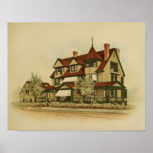  1895 artistieke verfkleurenafdrukken in huis poster