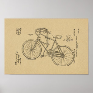 1895 brochure met fietspatroon poster