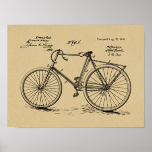 1895 brochure over fietspatroon — Kunstafdrukken Poster