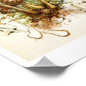 1895 champignons, bruin Pet, afdrukken Poster (Hoek)