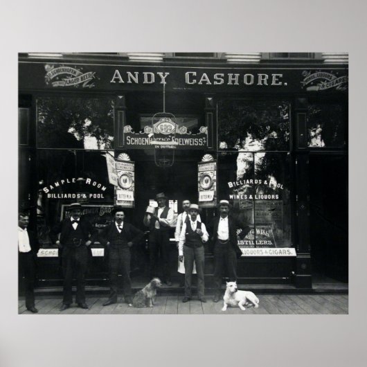 1895 CHICAGO SALOON & BILLIARD PARLOR POSTER (Voorkant)