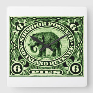 1895 Indiase prinselijke Staten olifant Vierkante Klok