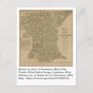 1895 Kaart van de parochie van East Baton Rouge, L