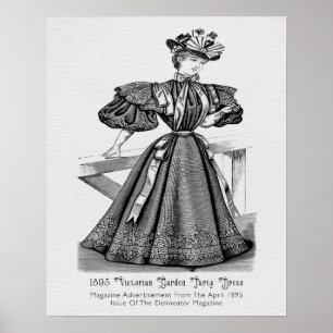 1895 Victoriaans tuinfeest Poster