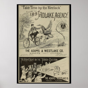 1896  fietsenmagazijn en kunstwerk Poster