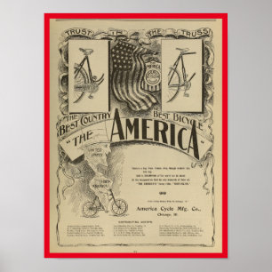 1896 fietsenmagazijn en kunstwerk Poster