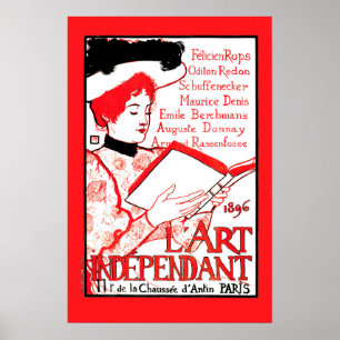 1896 Kunst Onafhankelijke Franse literaire cover P Poster