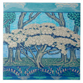 1896 May Tree Frieze, ontworpen door Walter Crane Tegeltje (Voorkant)