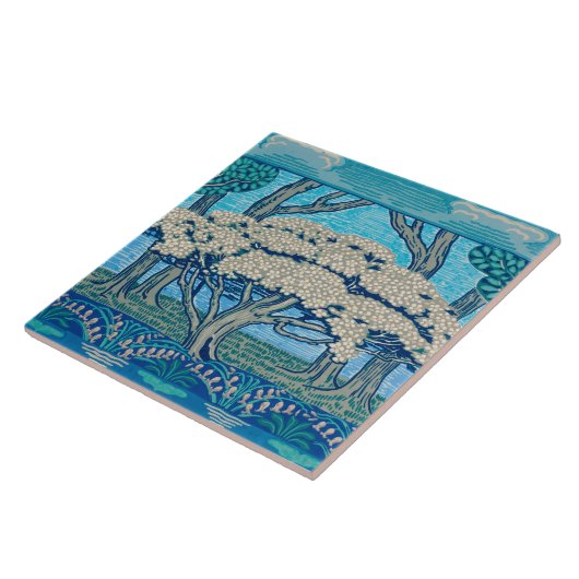 1896 May Tree Frieze, ontworpen door Walter Crane Tegeltje (Zijkant)