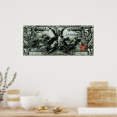 1896 US Five Dollar Silver Certificate Poster (Keuken)