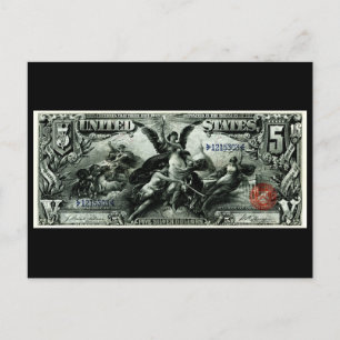 1896 US Vijf dollar zilvercertificaat Briefkaart