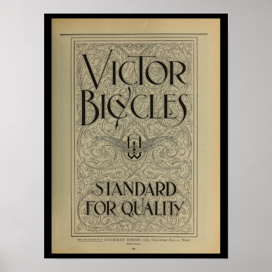 1896 Victor Bicycle Magazine en Art Poster (Voorkant)