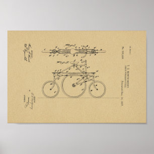 1897  fiets 3 vellen Kunst op vellen Poster