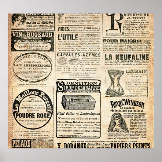 1897 Franse krantenadvertentie Poster (Voorkant)