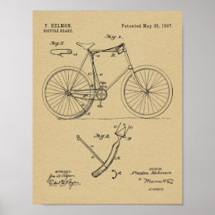 1897 Kunsttekening fietspatroon Poster
