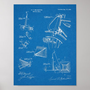 1898 Bicycle Patent Art Drawing Print
