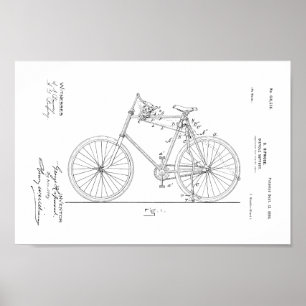 1898  brochure met fietspatroon poster