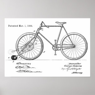 1898  brochure voor fietspatronen — Afdrukken aanp Poster