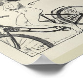 1898  fietsenwoman en kunstwerk Poster (Hoek)