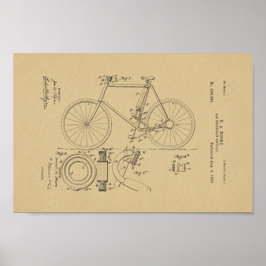 1898 luchtfietspataderafdrukken poster (Voorkant)