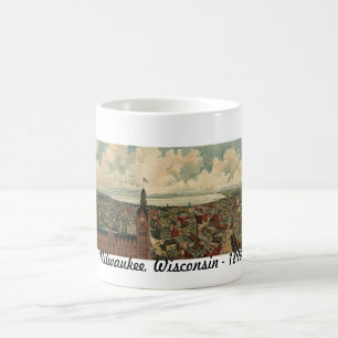 1898 Milwaukee, tasse de vue d'oeil d'oiseaux de