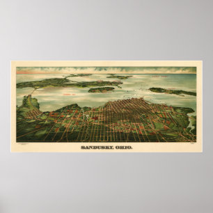  1898 Sandusky Ohio Map Poster