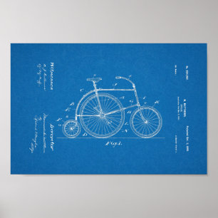 1899  blauwdruk voor fietspatronen afdrukken poster