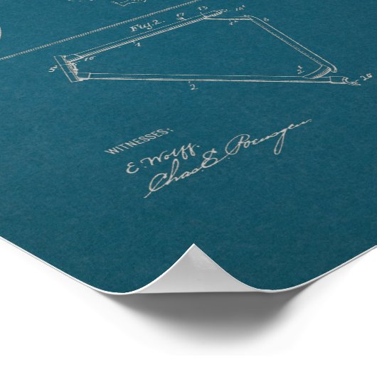 1899 blauwdruk voor fietspatronen poster (Hoek)