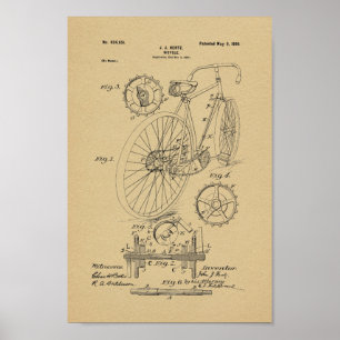 1899  brochure met fietspatroon poster