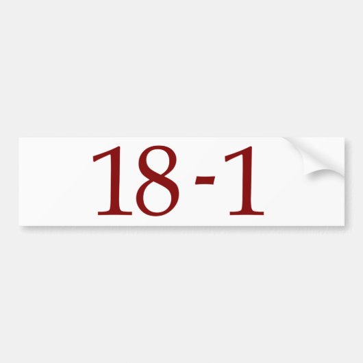 18-1 BUMPERSTICKER (Voorkant)