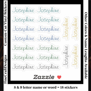 18 Aangepaste moderne 8/9 letters naam woord neutr Sticker