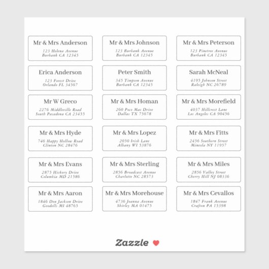 18 Adresetiketten voor individuele Script Name Sticker (Vel)